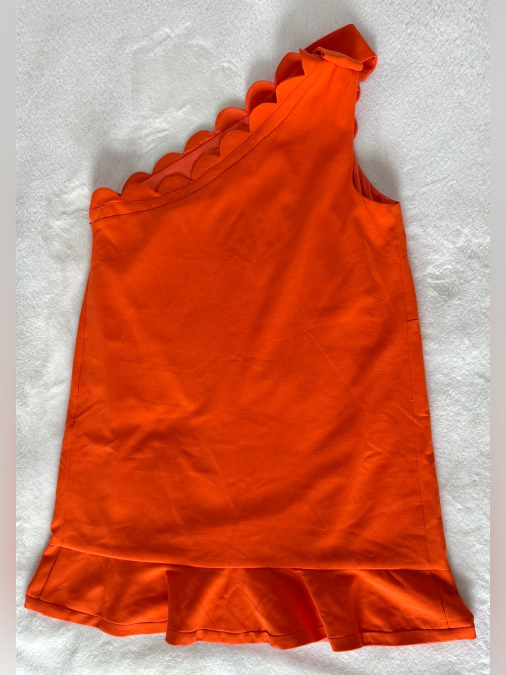 Victoria Beckham x Target Orange Bow One Shoulder Scallop Dress, Size 1X - EUC - Picture 5 of 10